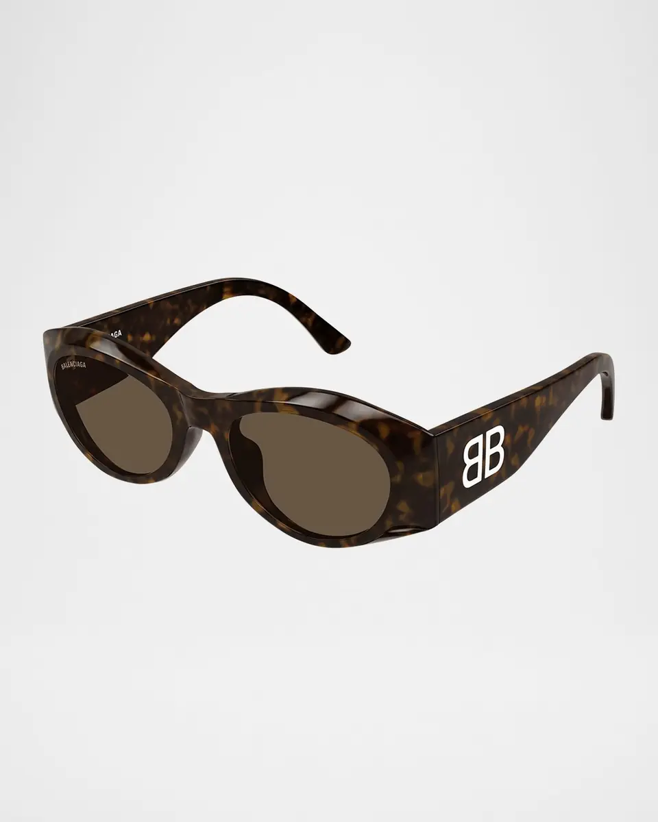 Balenciaga BB0396SK Acetate Oval Sunglasses | Thumbnail 3