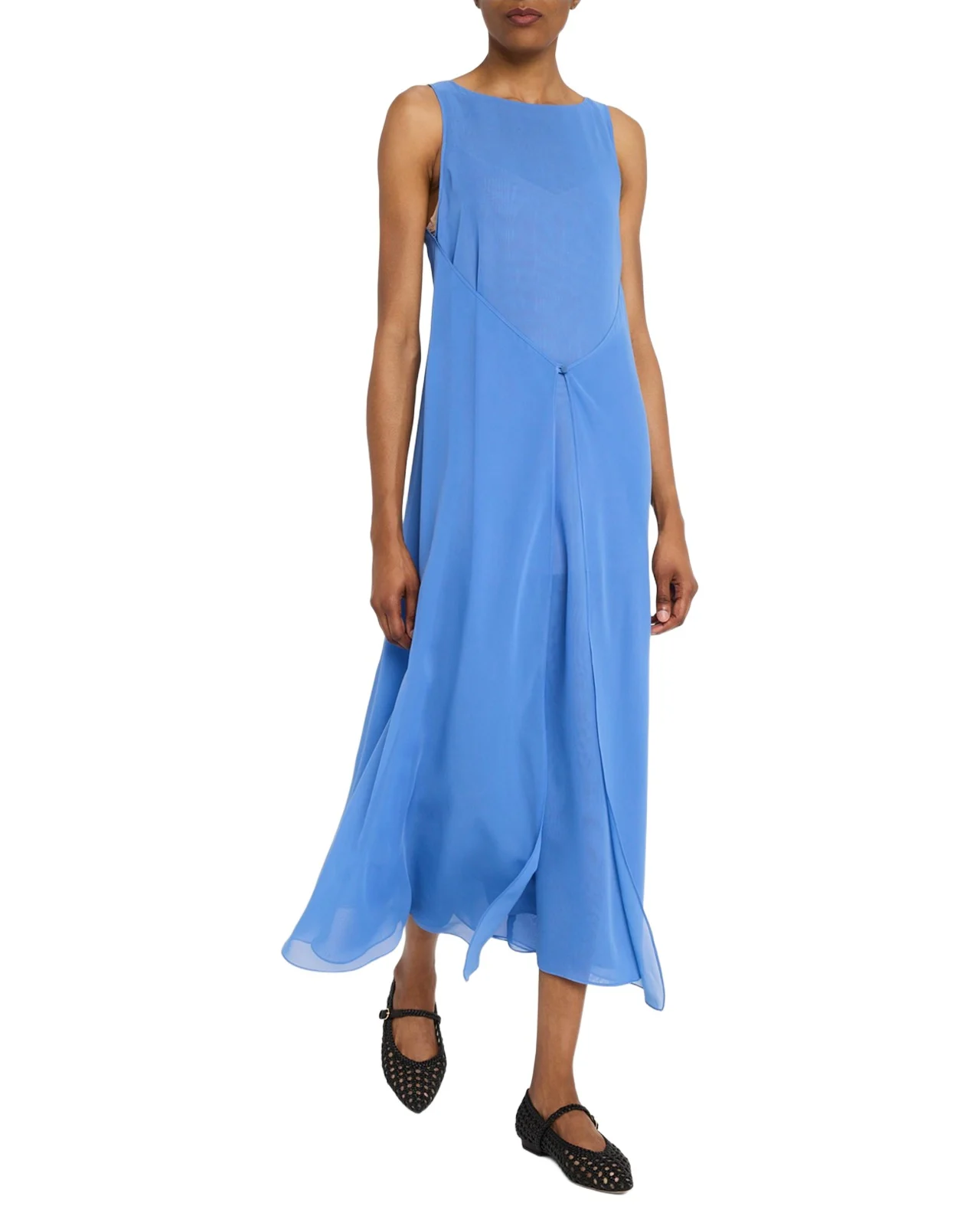 Sleeveless Techno Georgette Maxi Dress Sleeveless Techno Georgette Maxi Dress