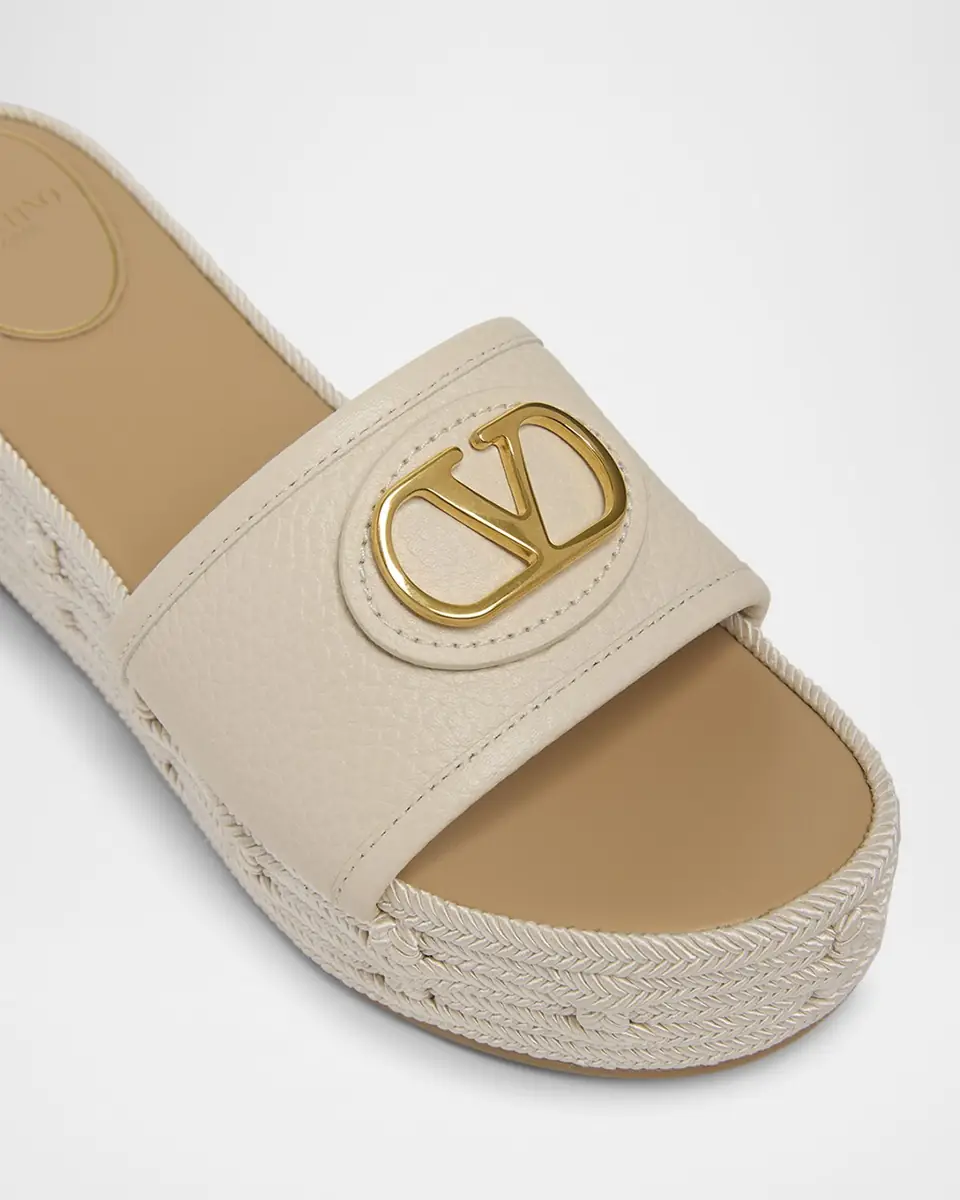 Valentino Garavani Leather VLogo Medallion Platform Espadrilles | Thumbnail 3 Valentino Garavani Leather VLogo Medallion Platform Espadrilles | Thumbnail 3