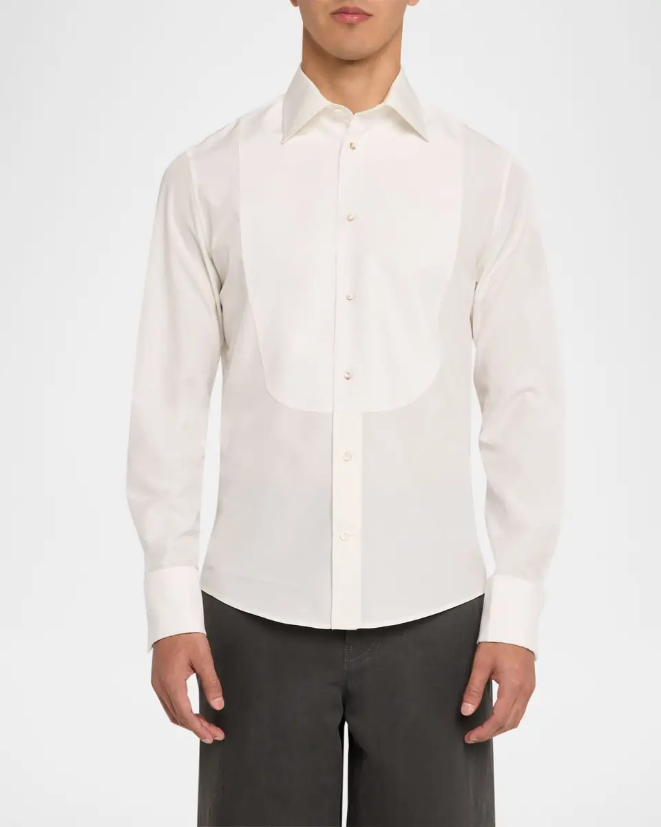 Burberry Men's Cotton-Silk Tuxedo Shirt | Thumbnail 3