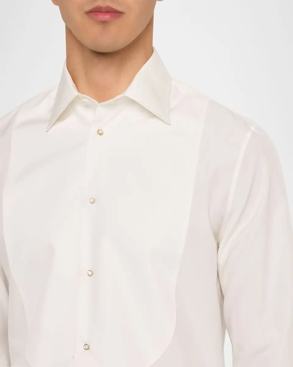 Burberry Men's Cotton-Silk Tuxedo Shirt | Thumbnail 4