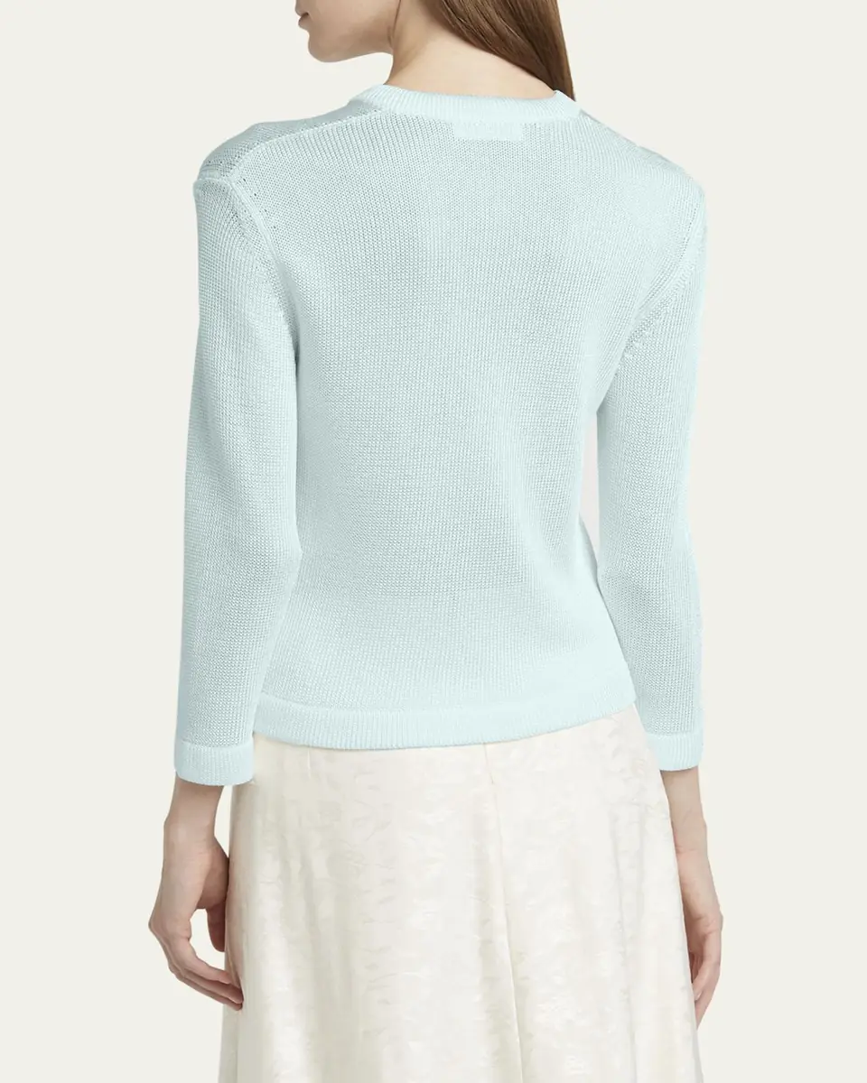 Jil Sander Crochet Flower Three-Quarter Sleeve Cardigan | Thumbnail 3 Jil Sander Crochet Flower Three-Quarter Sleeve Cardigan | Thumbnail 3