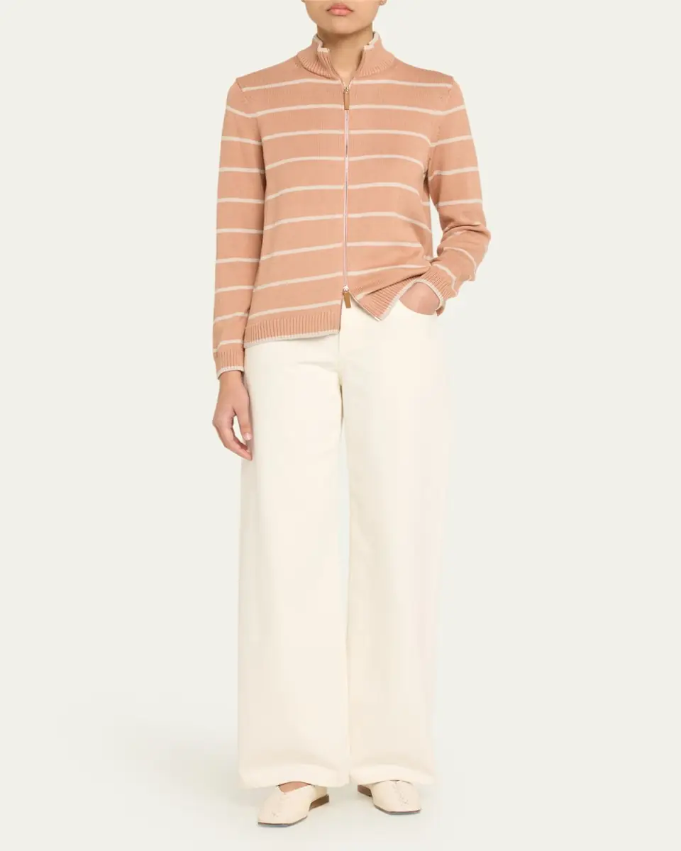 Lafayette 148 New York Striped Zip-Front Knit Jacket | Thumbnail 6 Lafayette 148 New York Striped Zip-Front Knit Jacket | Thumbnail 6
