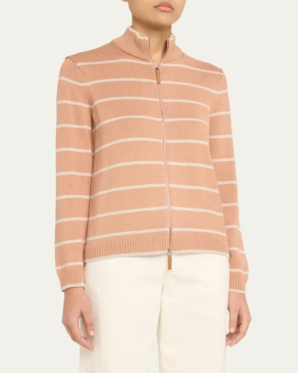 Lafayette 148 New York Striped Zip-Front Knit Jacket | Thumbnail 8 Lafayette 148 New York Striped Zip-Front Knit Jacket | Thumbnail 8