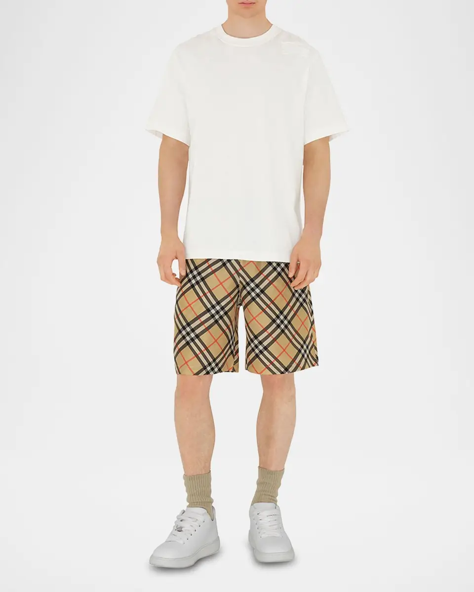 Burberry Men's Silk Check Shorts | Thumbnail 2