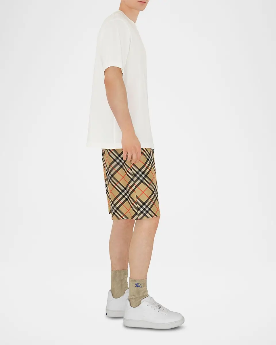 Burberry Men's Silk Check Shorts | Thumbnail 4