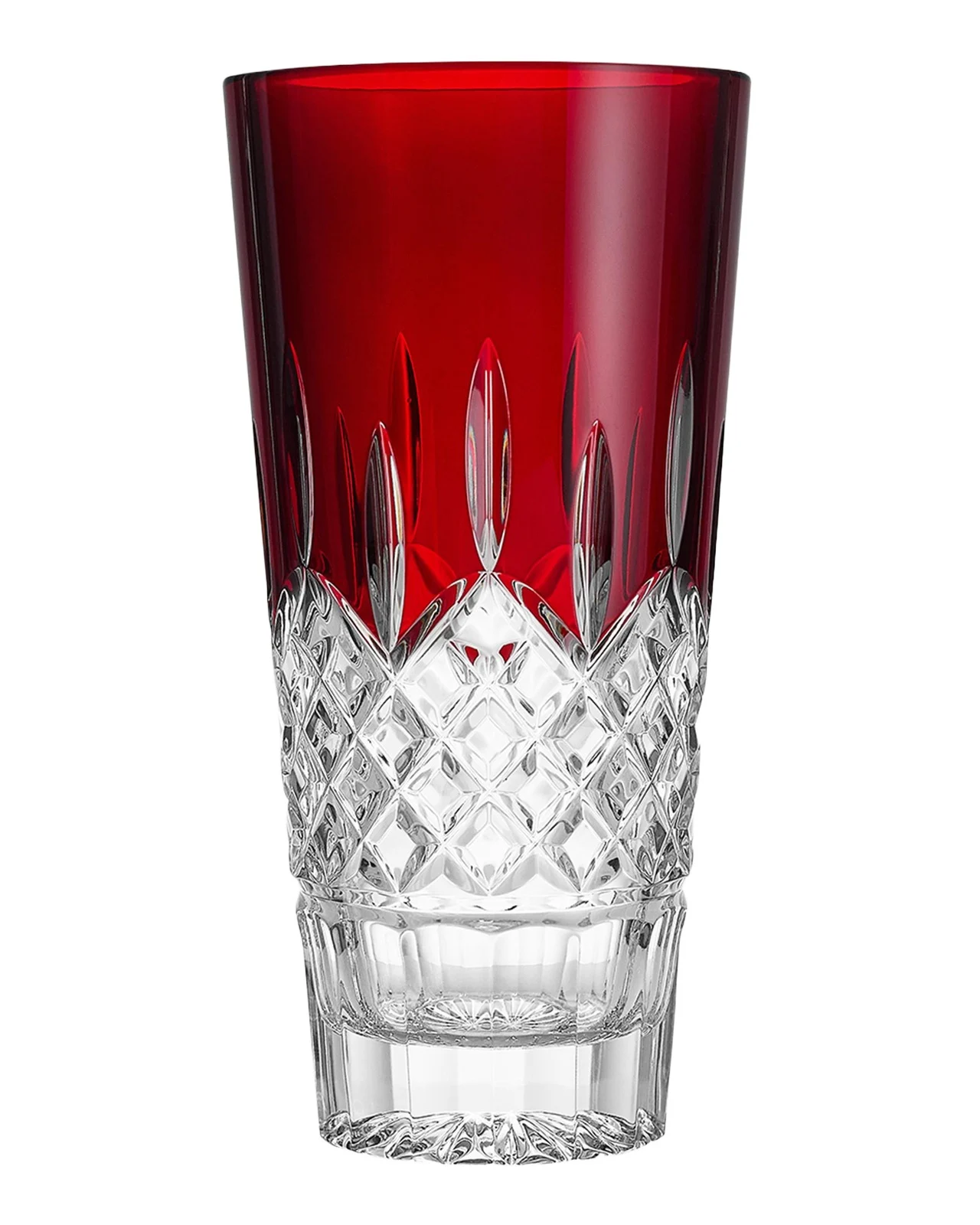 Waterford Crystal Lismore Red Vase, 10"