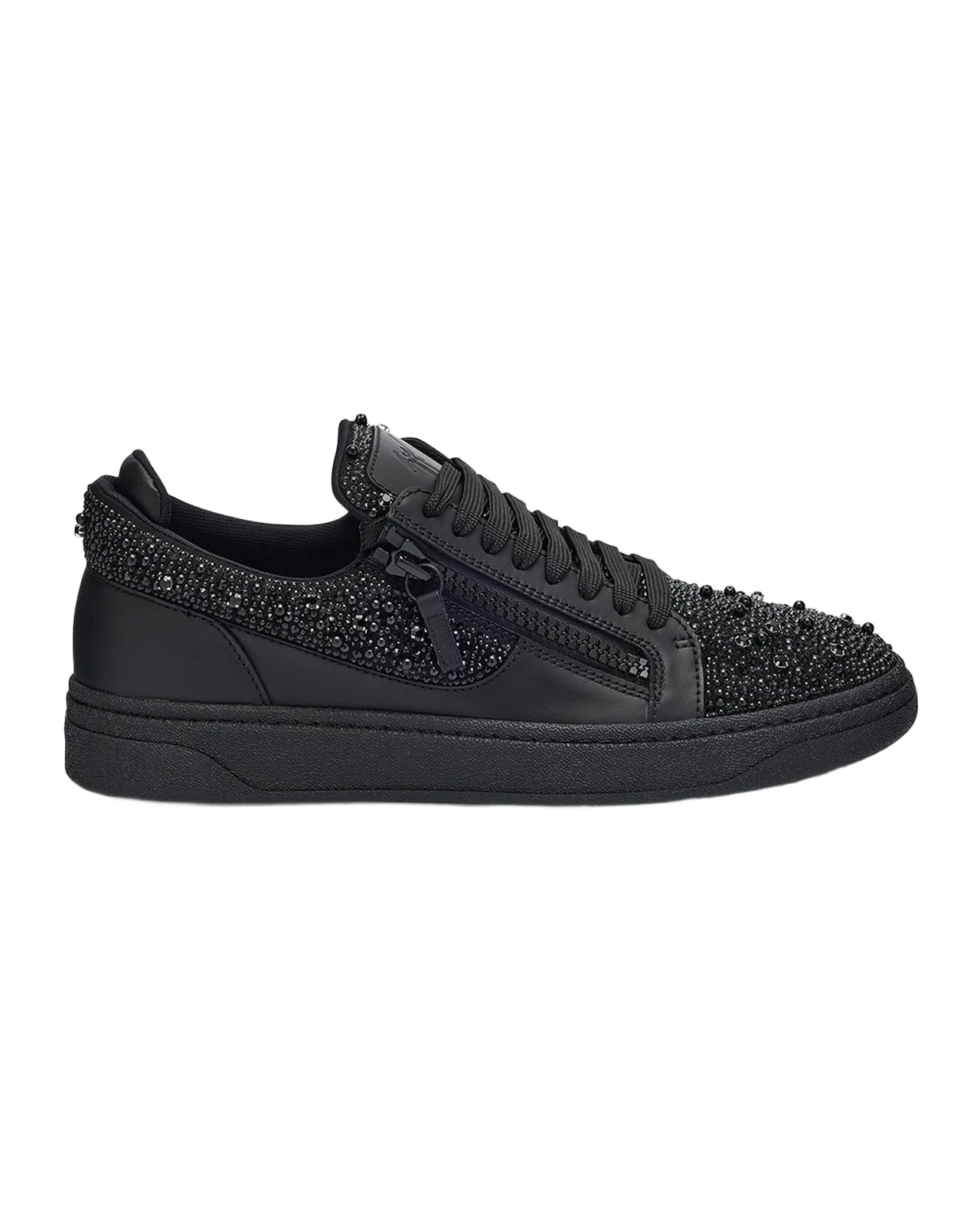 Men's Alicante Leather and Crystal Low-Top Sneakers Men's Alicante Leather and Crystal Low-Top Sneakers