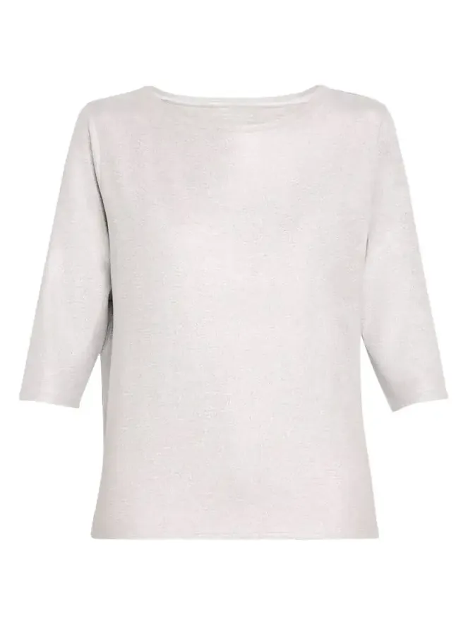 Soft Touch 3/4-Sleeve Metallic Jersey T-Shirt Soft Touch 3/4-Sleeve Metallic Jersey T-Shirt