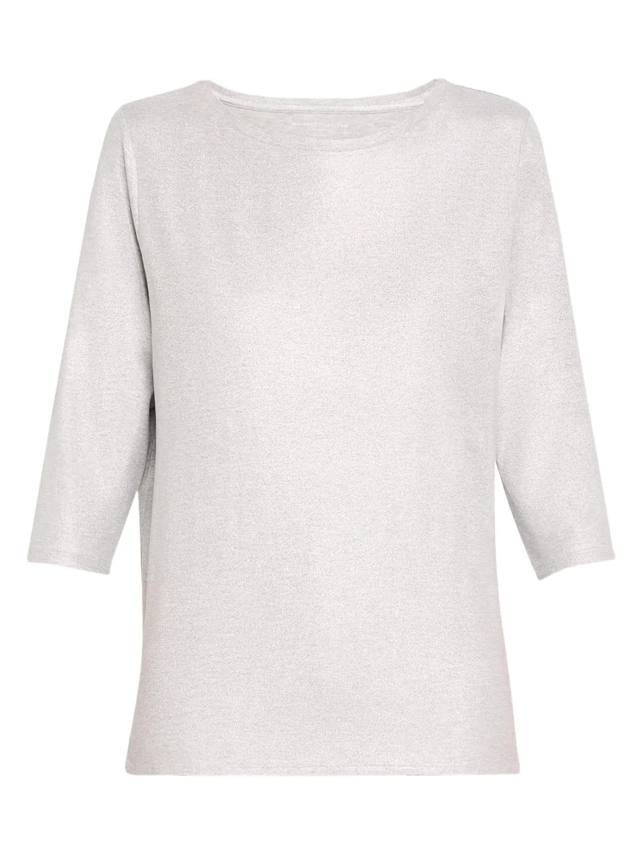 MAJESTIC FILATURES Soft Touch 3/4-Sleeve Metallic Jersey T-Shirt