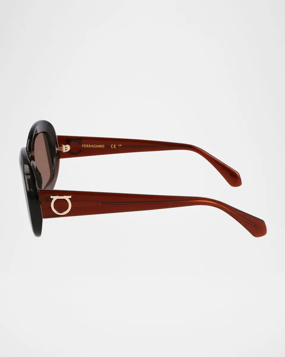 Ferragamo Gancino Oval Acetate Sunglasses | Thumbnail 9 Ferragamo Gancino Oval Acetate Sunglasses | Thumbnail 9