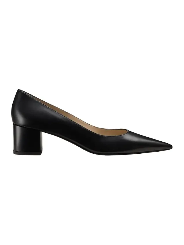 Stuart Leather Block-Heel Pumps Stuart Leather Block-Heel Pumps