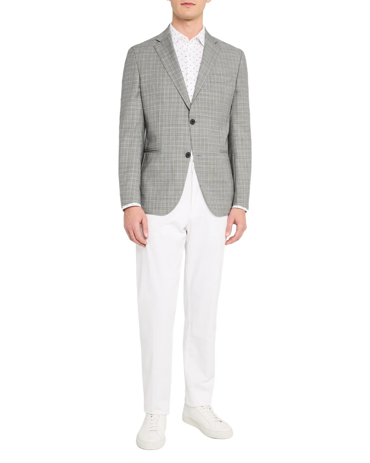 Men's Wool Houndstooth Plaid Sport Coat