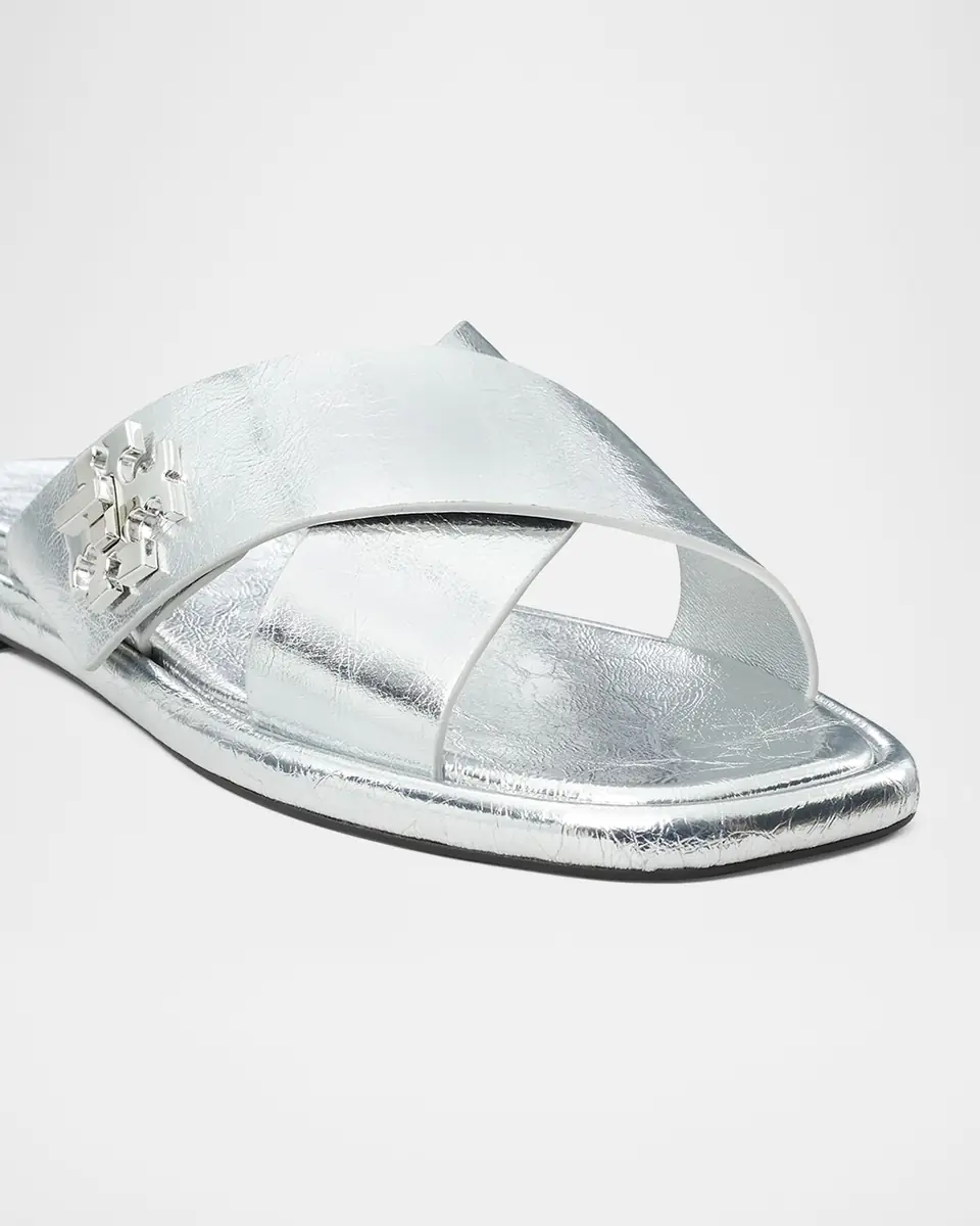 Tory Burch Crisscross Metallic Medallion Slide Sandals | Thumbnail 2