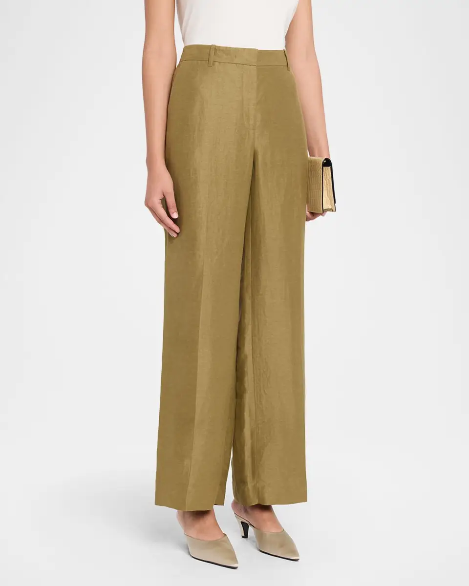 Lafayette 148 New York Gates High-Rise Straight-Leg Linen-Blend Pants | Thumbnail 3 Lafayette 148 New York Gates High-Rise Straight-Leg Linen-Blend Pants | Thumbnail 3