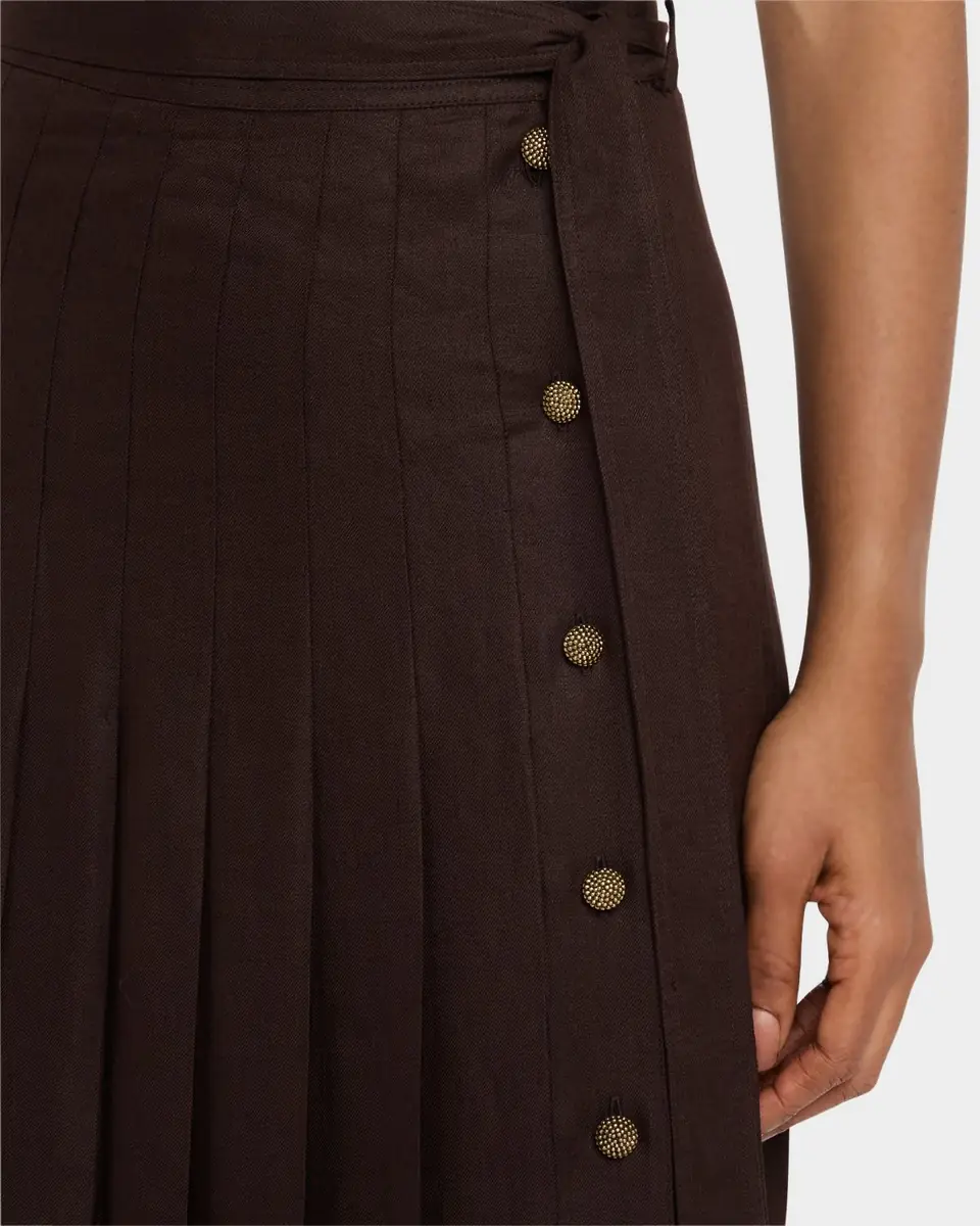 Loro Piana Yasmina Pleated New Summer Twill Midi Skirt | Thumbnail 5 Loro Piana Yasmina Pleated New Summer Twill Midi Skirt | Thumbnail 5