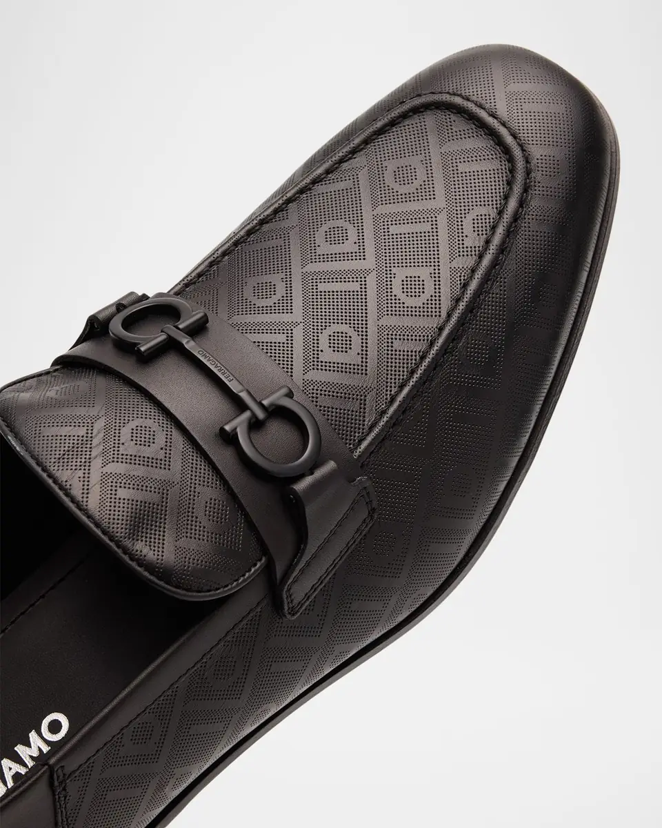 Ferragamo Men's Biarritz Perforated Leather Gancini-Bit Loafers | Thumbnail 5 Ferragamo Men's Biarritz Perforated Leather Gancini-Bit Loafers | Thumbnail 5