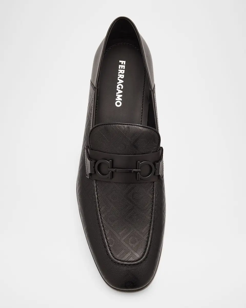 Ferragamo Men's Biarritz Perforated Leather Gancini-Bit Loafers | Thumbnail 6 Ferragamo Men's Biarritz Perforated Leather Gancini-Bit Loafers | Thumbnail 6