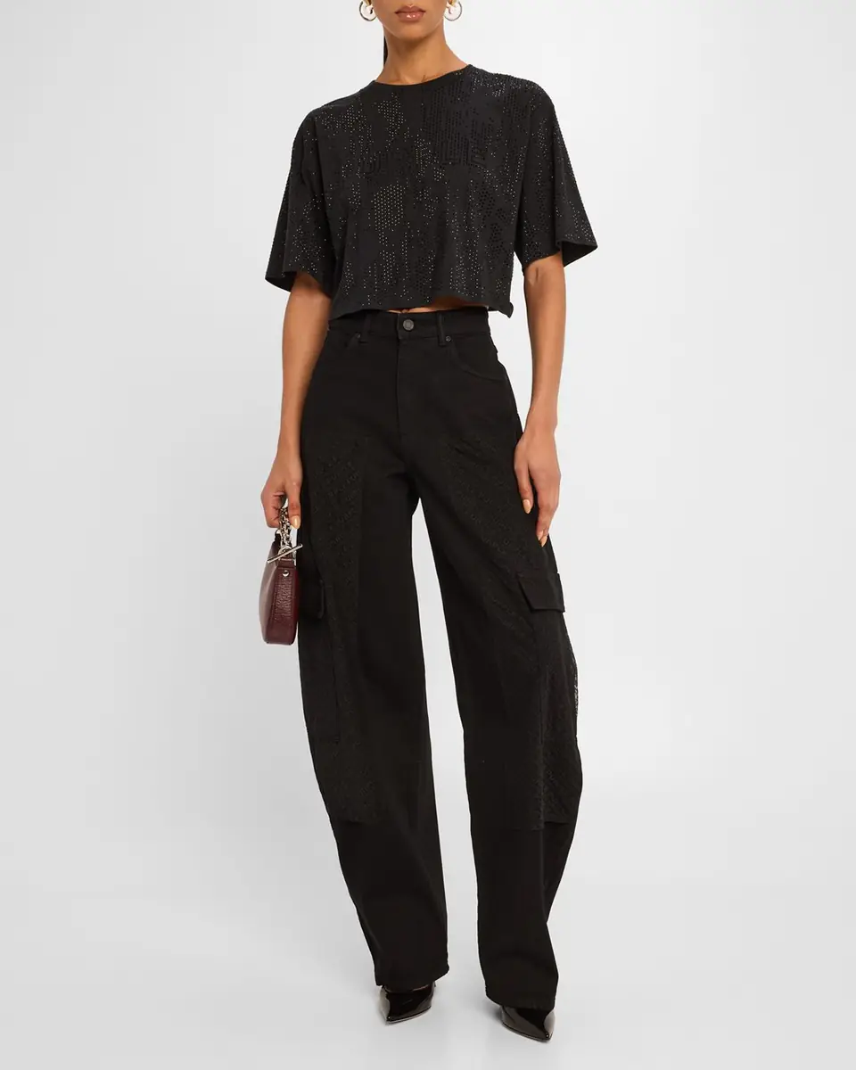 PURPLE Barrel-Leg Mesh Carpenter Jeans | Thumbnail 2 PURPLE Barrel-Leg Mesh Carpenter Jeans | Thumbnail 2