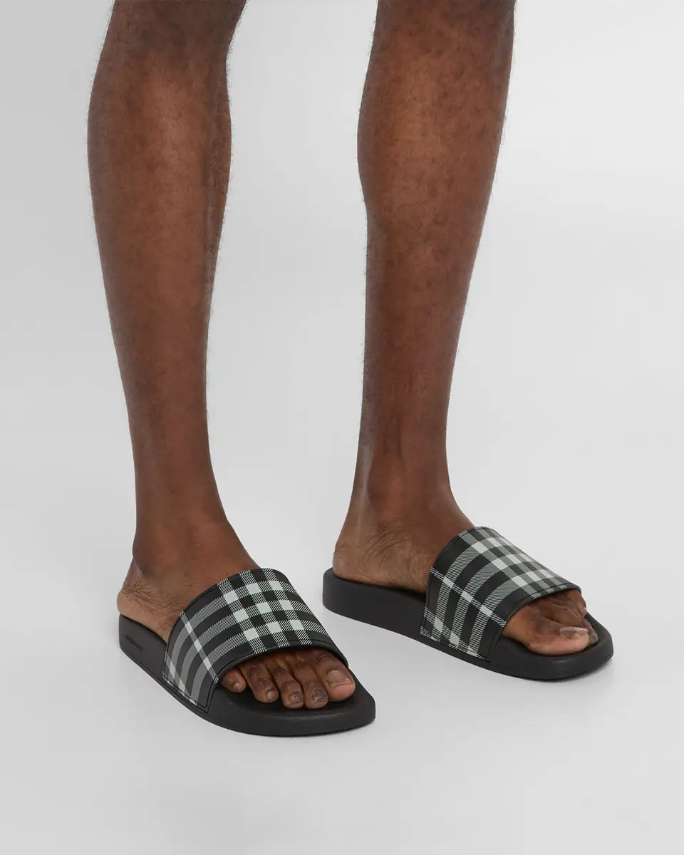 Burberry Men's Furley Check Slide Sandals | Thumbnail 2 Burberry Men's Furley Check Slide Sandals | Thumbnail 2