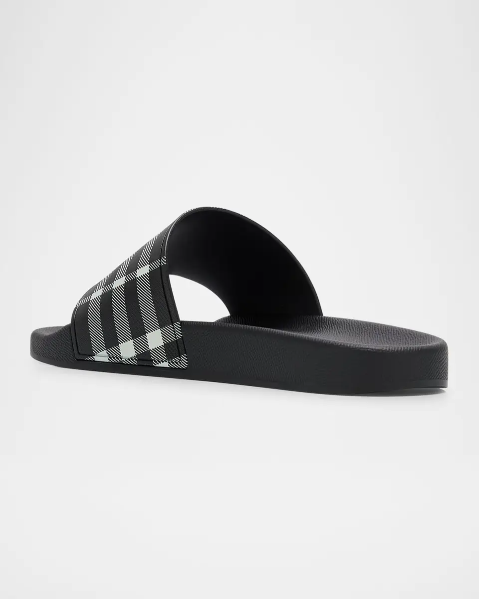 Burberry Men's Furley Check Slide Sandals | Thumbnail 4 Burberry Men's Furley Check Slide Sandals | Thumbnail 4