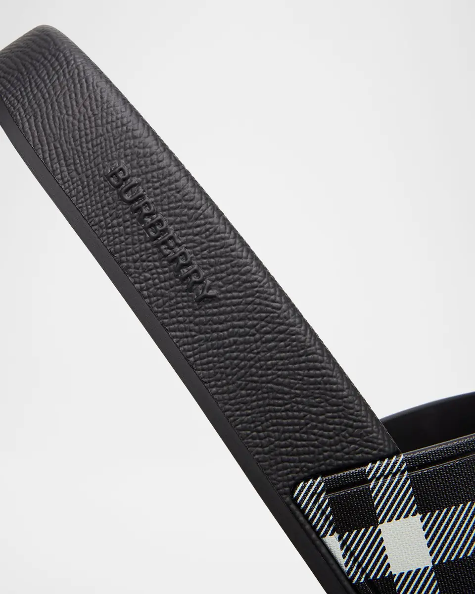 Burberry Men's Furley Check Slide Sandals | Thumbnail 5 Burberry Men's Furley Check Slide Sandals | Thumbnail 5