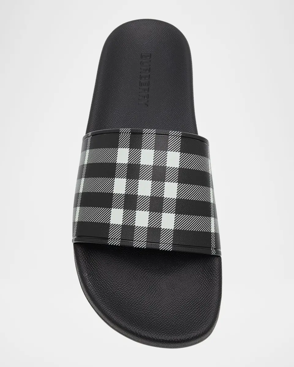 Burberry Men's Furley Check Slide Sandals | Thumbnail 6 Burberry Men's Furley Check Slide Sandals | Thumbnail 6
