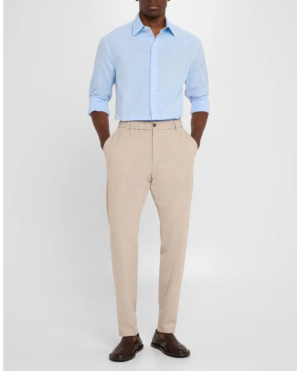 Emporio Armani Men's Stretch Gabardine Flat-Front Trousers | Thumbnail 2 Emporio Armani Men's Stretch Gabardine Flat-Front Trousers | Thumbnail 2