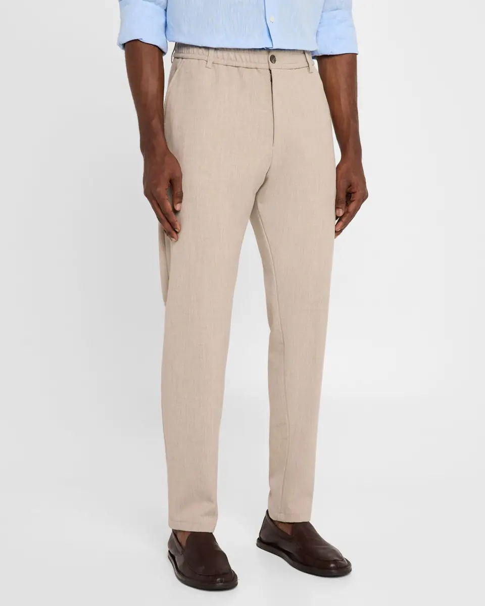 Emporio Armani Men's Stretch Gabardine Flat-Front Trousers | Thumbnail 4 Emporio Armani Men's Stretch Gabardine Flat-Front Trousers | Thumbnail 4