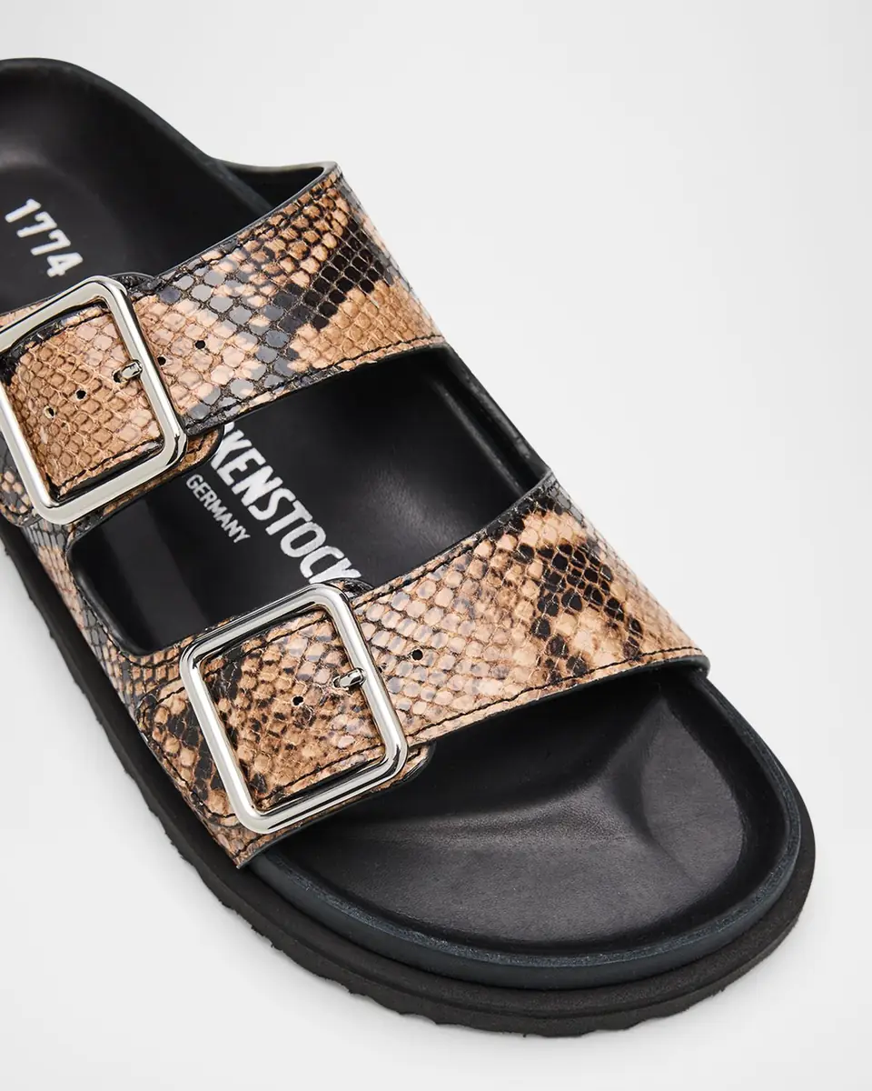 1774 Birkenstock Arizona Snake-Embossed Dual-Buckle Slide Sandals | Thumbnail 5 1774 Birkenstock Arizona Snake-Embossed Dual-Buckle Slide Sandals | Thumbnail 5