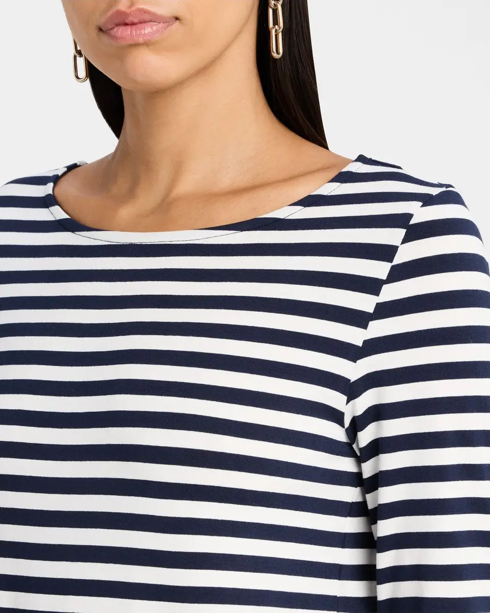 MAJESTIC FILATURES Soft Touch Boatneck Striped Jersey T-Shirt | Thumbnail 4 MAJESTIC FILATURES Soft Touch Boatneck Striped Jersey T-Shirt | Thumbnail 4