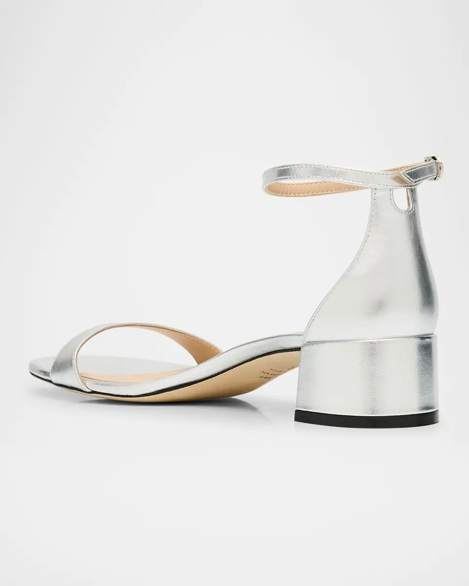 Stuart Weitzman Nudist Metallic Ankle-Strap Sandals | Thumbnail 3 Stuart Weitzman Nudist Metallic Ankle-Strap Sandals | Thumbnail 3