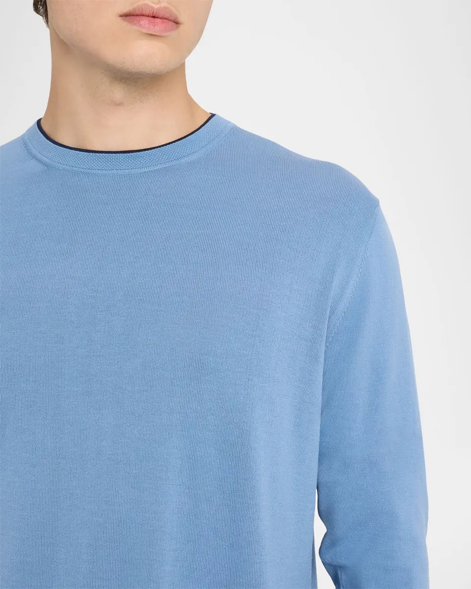 Canali Men's Cotton Tipped Crewneck Sweater | Thumbnail 5