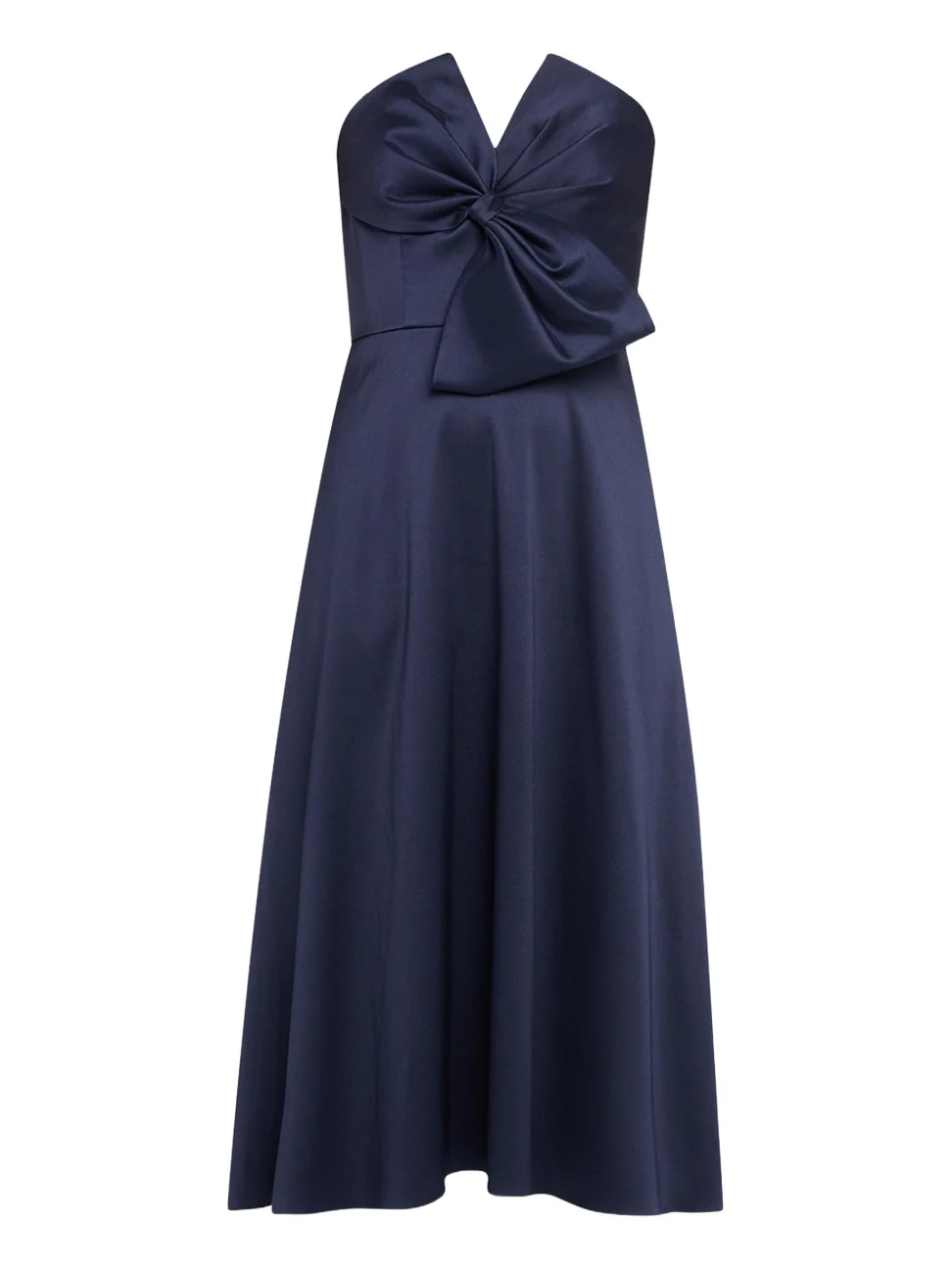 Aidan Mattox Strapless Bow-Front Stretch Mikado Midi Dress