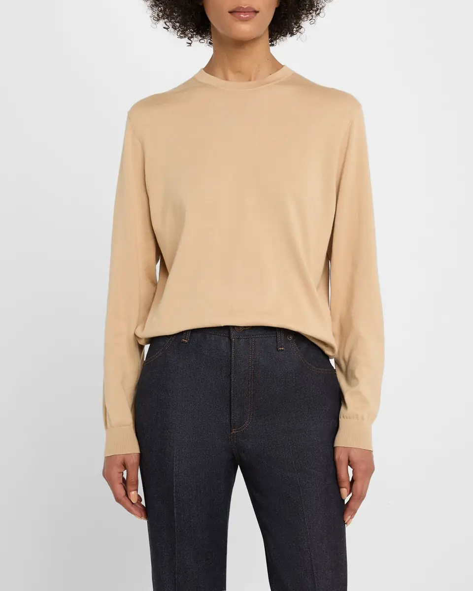 Loro Piana Ice Wish Crewneck Cotton Sweater | Thumbnail 3