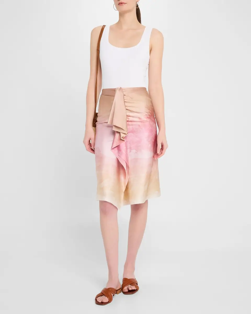 Pierre-Louis Mascia Ombre Landscape-Print Draped Skirt | Thumbnail 2 Pierre-Louis Mascia Ombre Landscape-Print Draped Skirt | Thumbnail 2