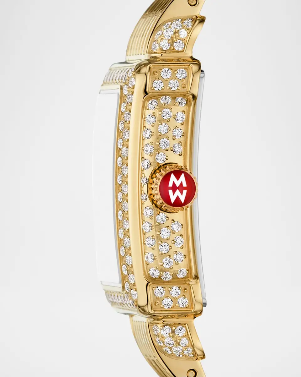 Michele Deco Madison Mini 18K Yellow Gold-Plated Stainless Steel Diamond Pavé Watch - Exclusive | Thumbnail 4 Michele Deco Madison Mini 18K Yellow Gold-Plated Stainless Steel Diamond Pavé Watch - Exclusive | Thumbnail 4