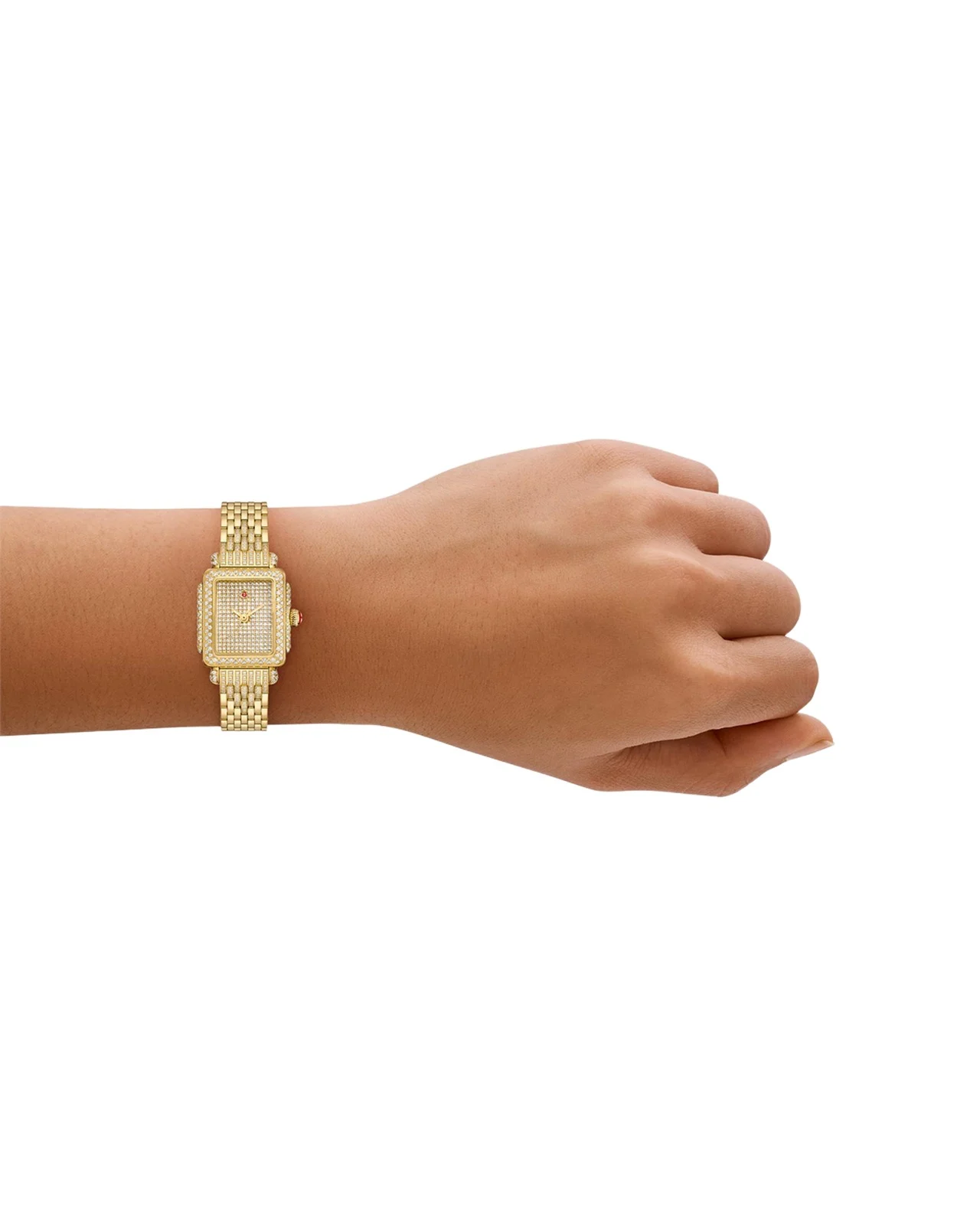 Michele Deco Madison Mini 18K Yellow Gold-Plated Stainless Steel Diamond Pavé Watch - Exclusive