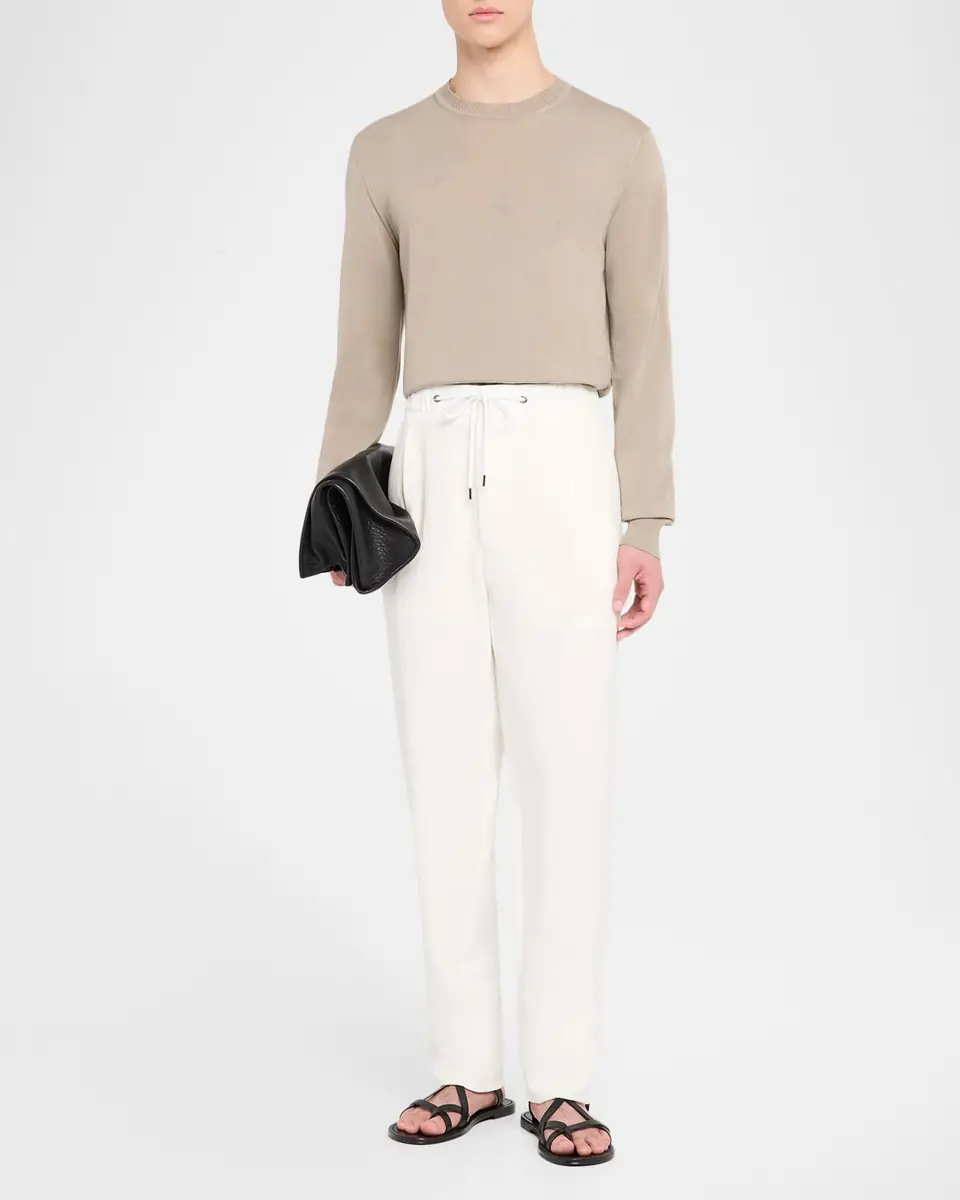 Giorgio Armani Men's Linen Drawstring Trousers | Thumbnail 2