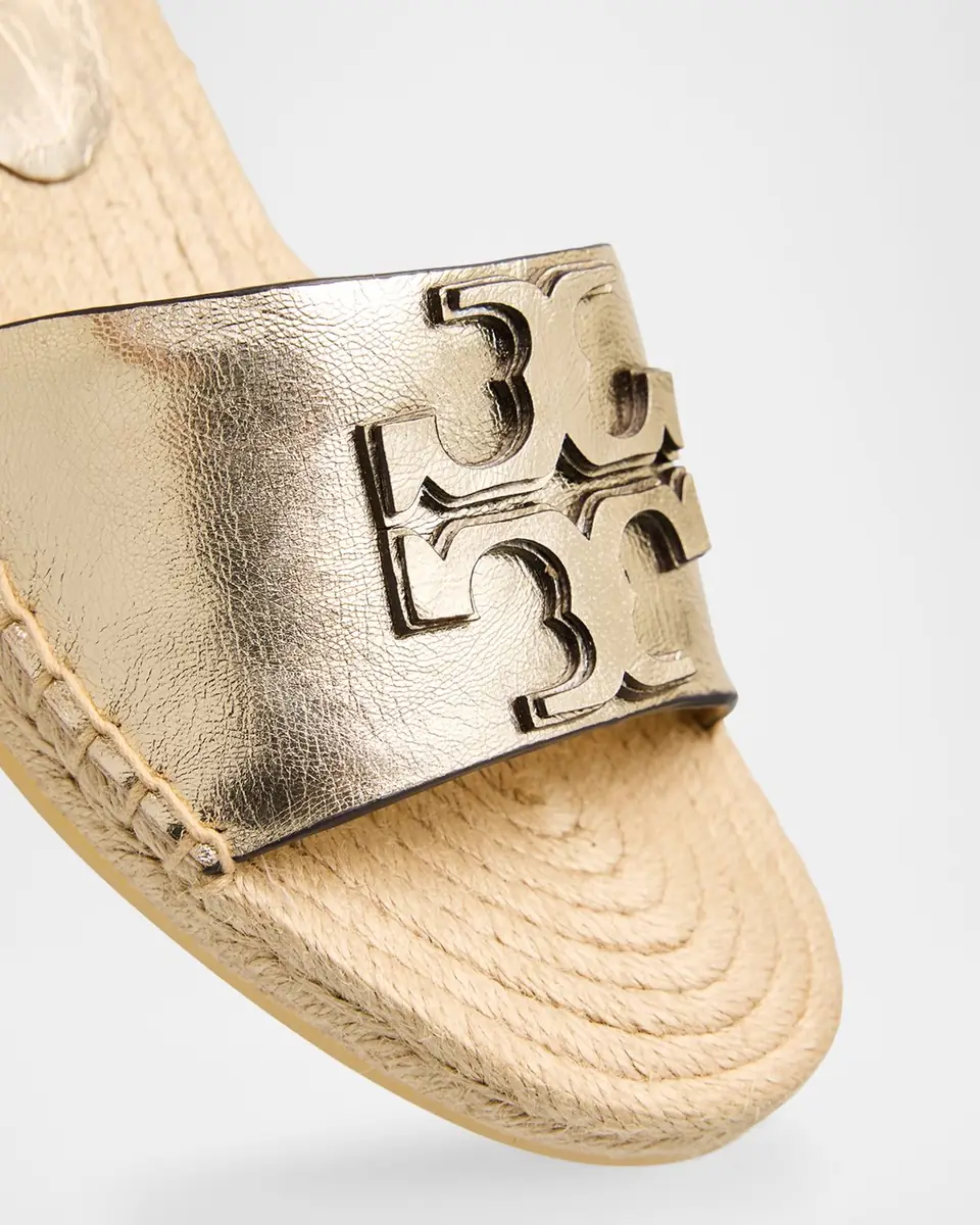 Tory Burch Ines Metallic Double T Wedge Espadrilles | Thumbnail 5 Tory Burch Ines Metallic Double T Wedge Espadrilles | Thumbnail 5