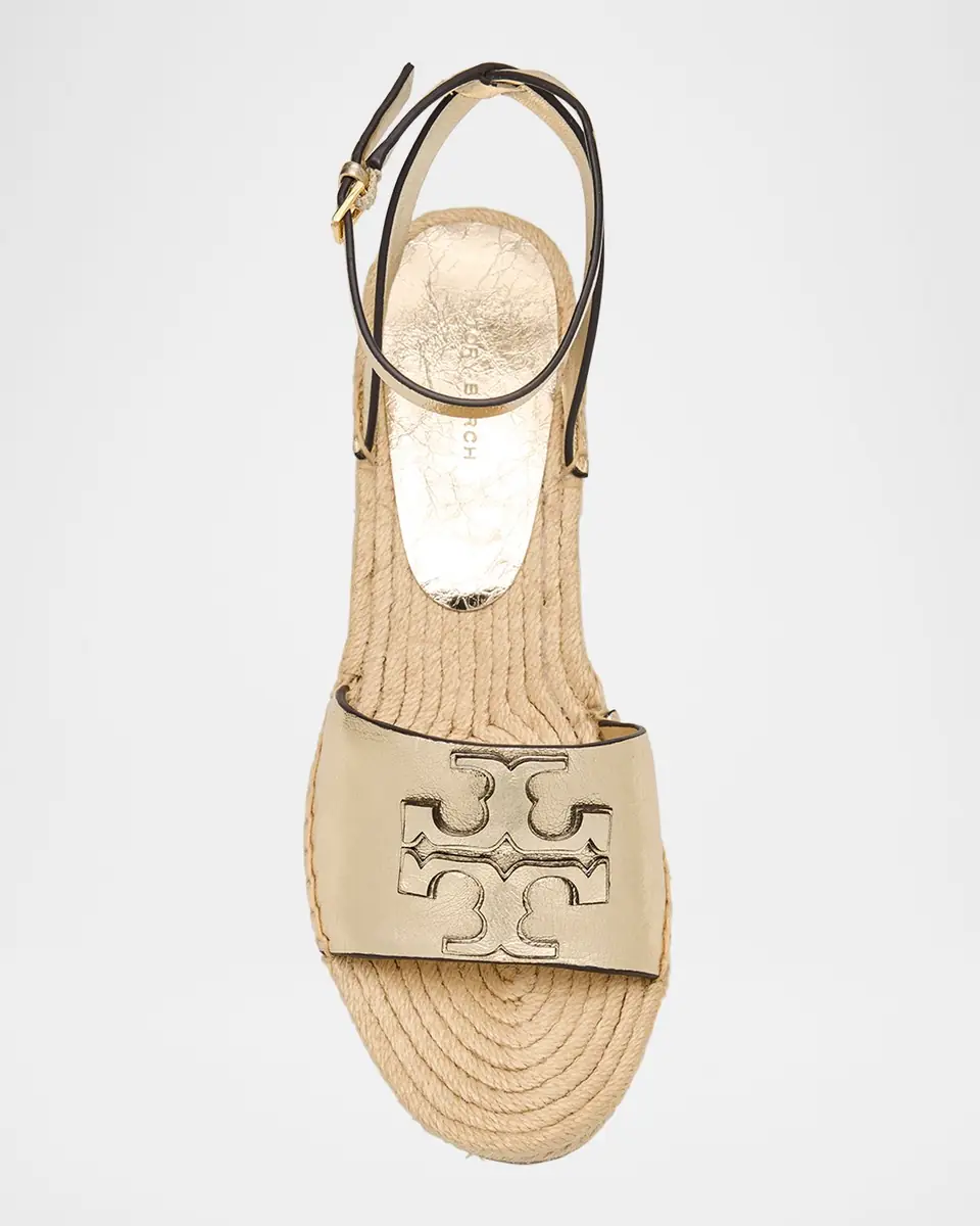 Tory Burch Ines Metallic Double T Wedge Espadrilles | Thumbnail 6 Tory Burch Ines Metallic Double T Wedge Espadrilles | Thumbnail 6