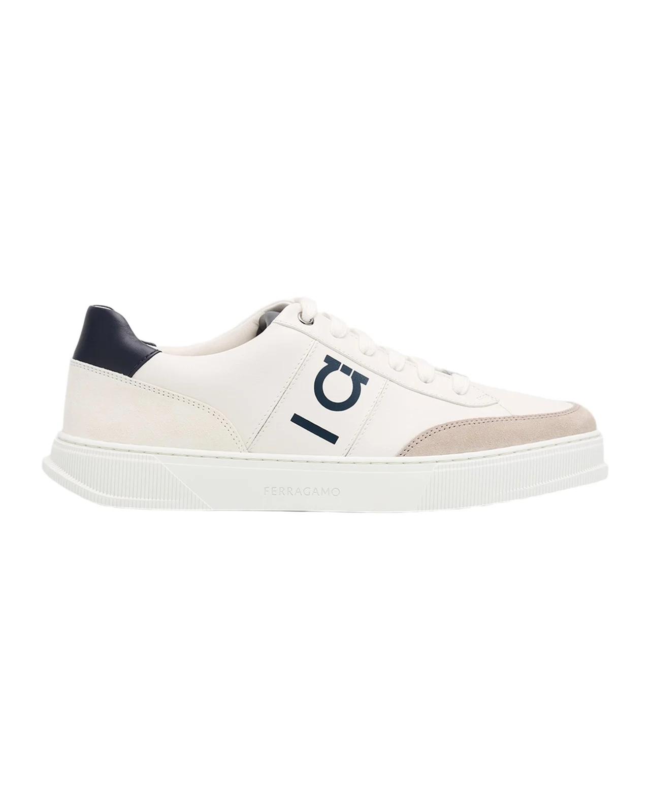Ferragamo Men's Alaska Gancio Leather Low-Top Sneakers