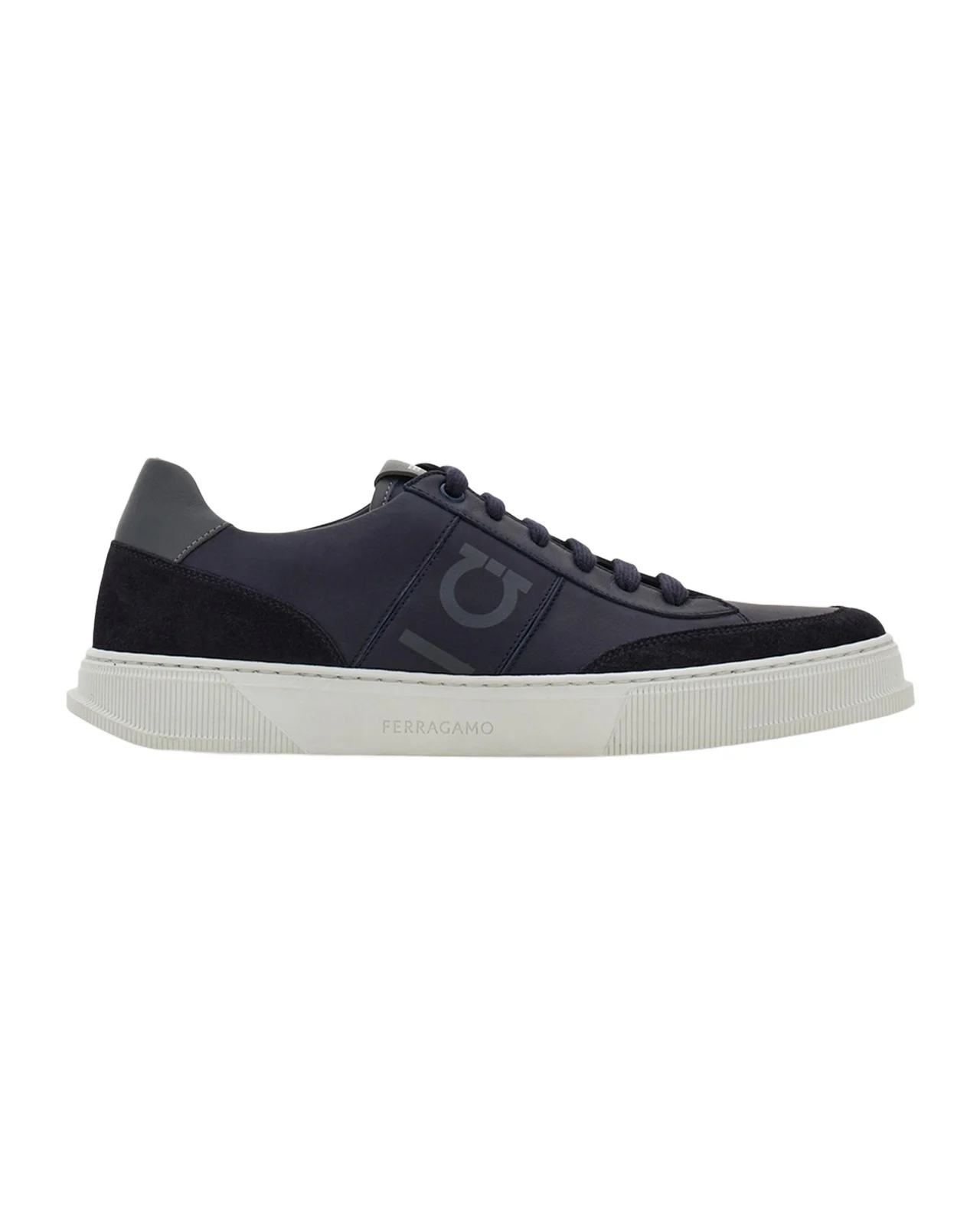 Ferragamo Men's Alaska Gancio Leather Low-Top Sneakers