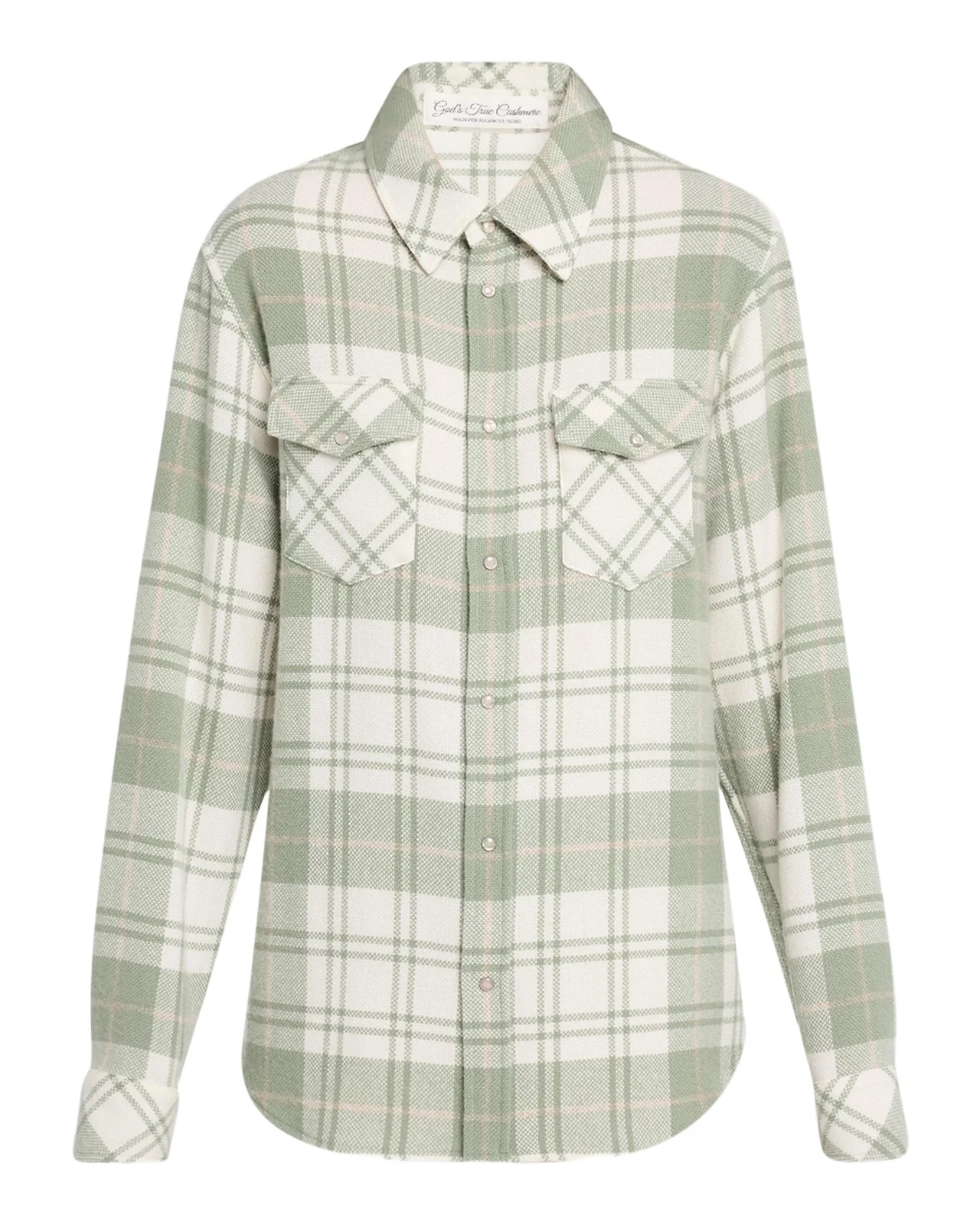 Sage Tartan Cashmere Flannel Shirt Sage Tartan Cashmere Flannel Shirt