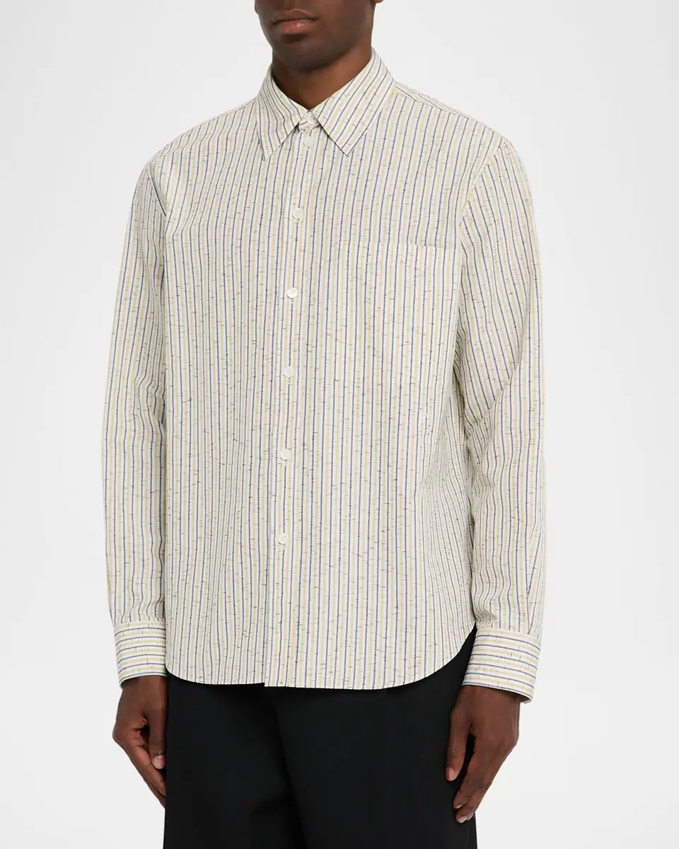 Bottega Veneta Men's Stripe Pocket Sport Shirt | Thumbnail 4 Bottega Veneta Men's Stripe Pocket Sport Shirt | Thumbnail 4