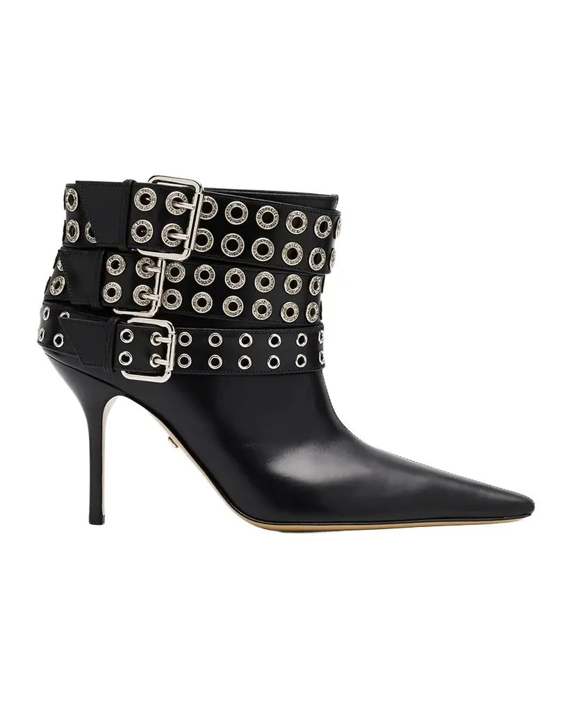 MACH & MACH Buckle Belt Leather Ankle Boots | Image 1 MACH & MACH Buckle Belt Leather Ankle Boots | Image 1