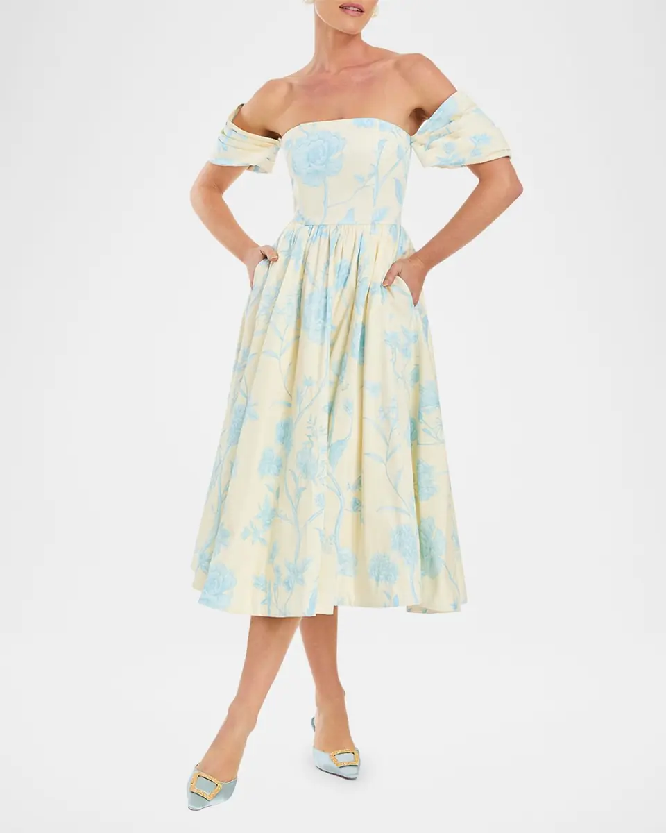 Mestiza New York Odette Off-Shoulder Cotton Midi Dress | Thumbnail 2 Mestiza New York Odette Off-Shoulder Cotton Midi Dress | Thumbnail 2