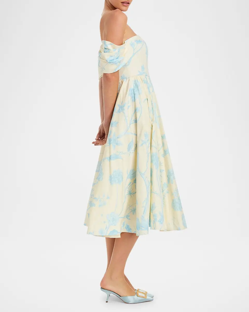 Mestiza New York Odette Off-Shoulder Cotton Midi Dress | Thumbnail 4 Mestiza New York Odette Off-Shoulder Cotton Midi Dress | Thumbnail 4