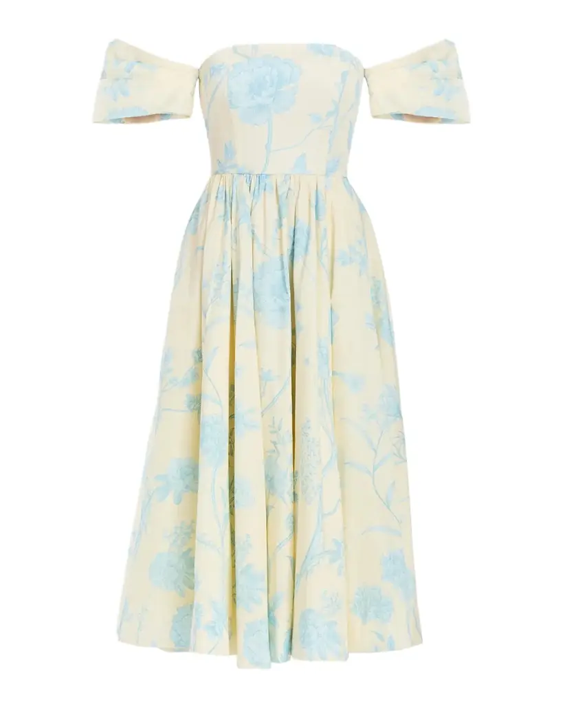 Mestiza New York Odette Off-Shoulder Cotton Midi Dress | Image 1 Mestiza New York Odette Off-Shoulder Cotton Midi Dress | Image 1