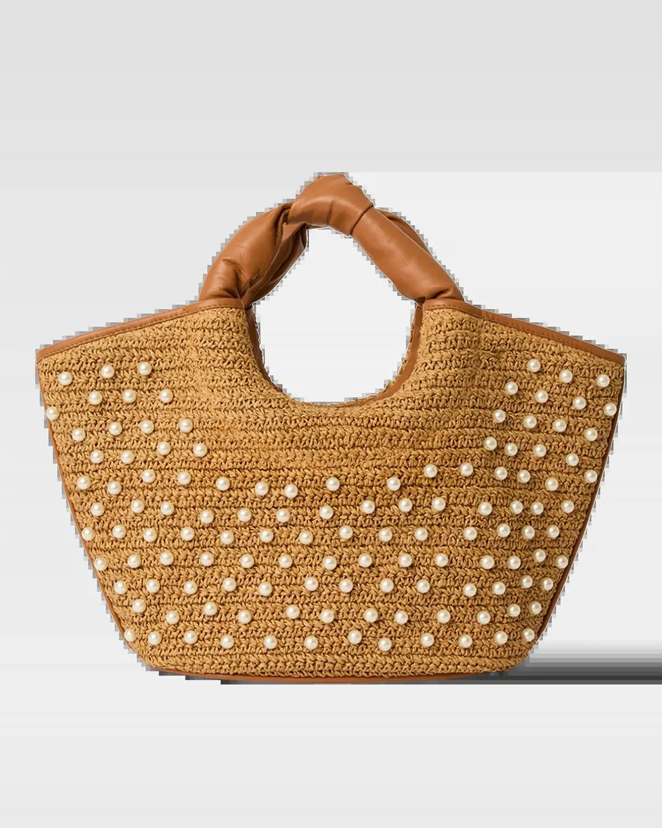 BTB Los Angeles Florian Pearly Straw Tote Bag | Thumbnail 2 BTB Los Angeles Florian Pearly Straw Tote Bag | Thumbnail 2